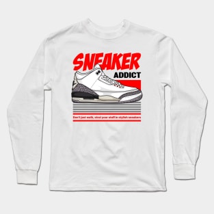 AJ 3 Retro White Cement Shoes Long Sleeve T-Shirt